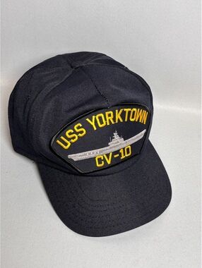 USS Yorktown CV-10 Navy Cap Hat Black Adjustable Snapback